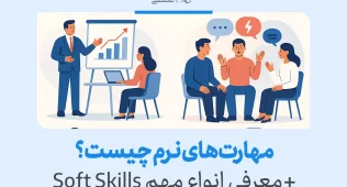 تصویر نشان‌دهنده یک جلسه کاری است که در آن مهارت‌های نرم مانند ارتباط مؤثر و کار تیمی به وضوح مشاهده می‌شود.